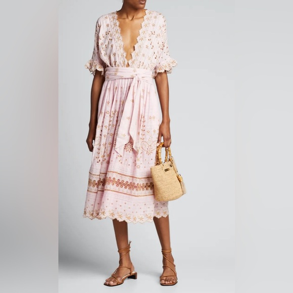 Gorgeous LoveShackFancy August Dress in Dusty Rose. Good embroidery throughout - Picture 3 of 7